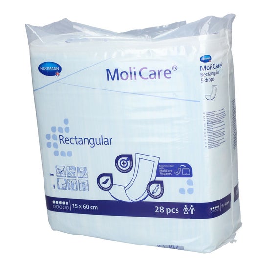 MoliCare Rectangular 5 Drops 15x60cm 28uts