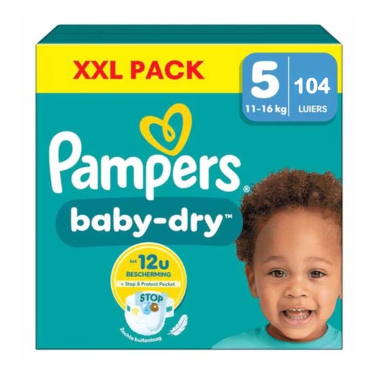 Pampers Pañales Baby Dry Talla 5 11-16 kg 104 uds