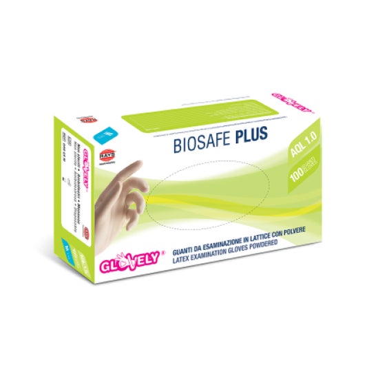 Glovely Biosafe Plus Gants Latex Poudre L 100uts