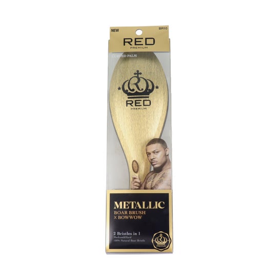 Red Premium BR10 Metallic Boar Brush X Bow Wow Gold Wave 1ud