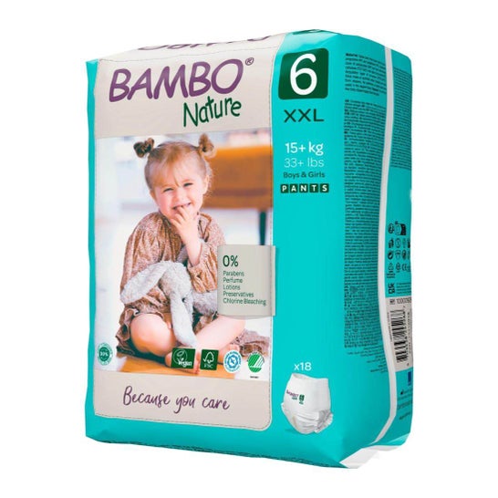 Bambo Nature Fraldas Cuecas 6 XXL 18+kg 18 Unidades