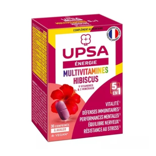Upsa Énergie Multivitamines Hibiscus 5en1 30 Comprimés Upsa Énergie Multivitamines Hibiscus 5en1 30 Comprimés