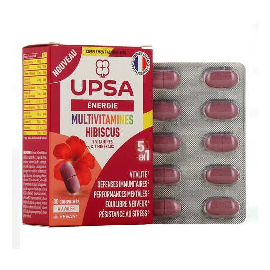Upsa Énergie Multivitamines Hibiscus 5en1 30 Comprimés Upsa Énergie Multivitamines Hibiscus 5en1 30 Comprimés