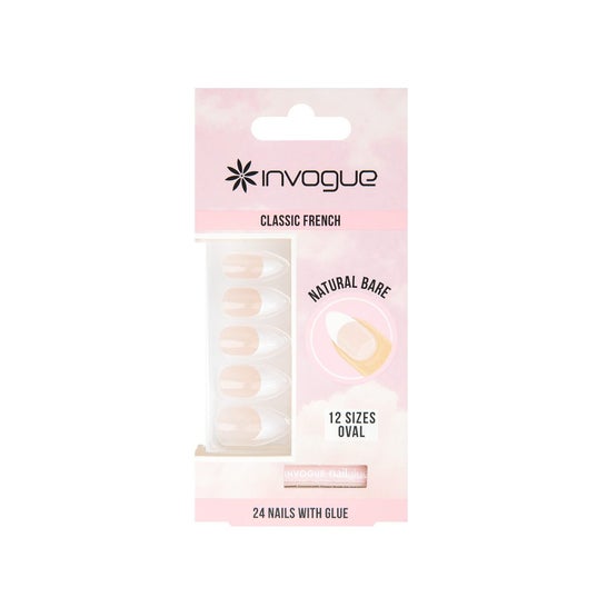 Invogue Classic French Nails Oval Natural Bare 24uts