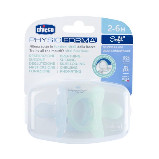 Chicco Physio Soft Sucette Bleu 2-6M 2uts