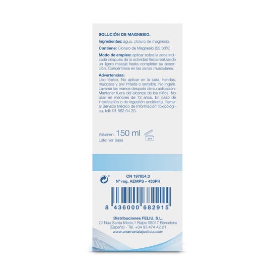 Ana Maria Lajusticia Huile de massage au magnésium  150ml