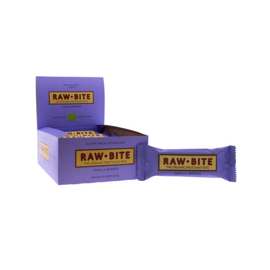 Raw Bite Pack Barres Biologiques Vanille Et Fruits Rouges 12x50g