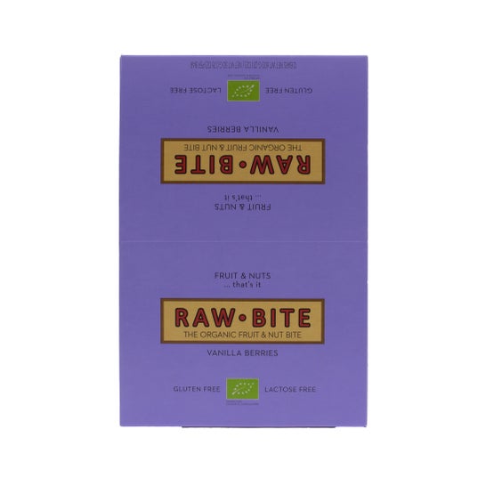 Raw Bite Pack Barres Biologiques Vanille Et Fruits Rouges 12x50g