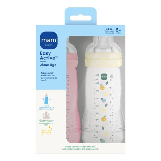 MAM Biberon Easy Active Berry Pearl 2x330 ml