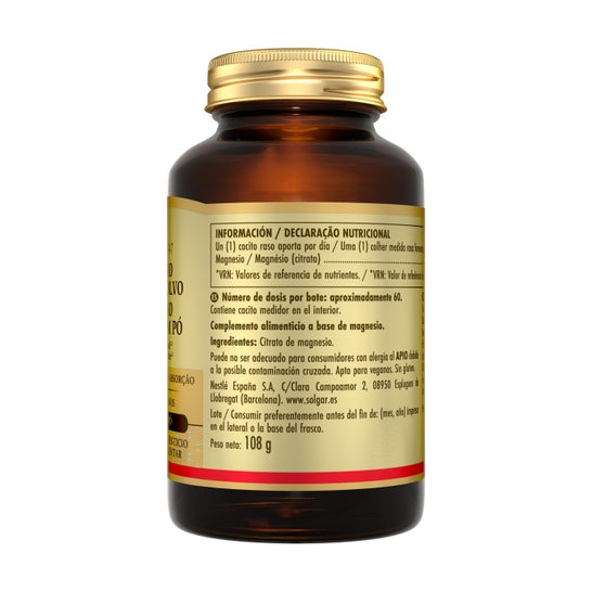 Solgar Magnésium Citrate en Poudre 108 g