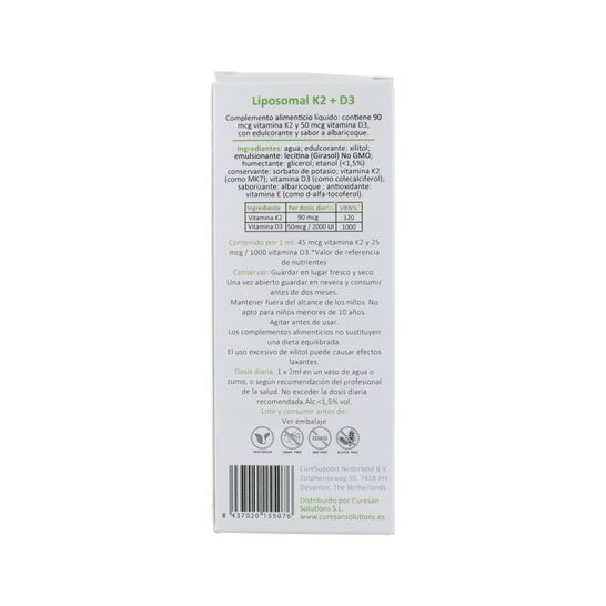 CureSupport Liposomal K2+D3 60ml