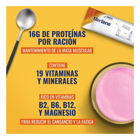 Meritene® Force et Tonus Shakes Goût Fraise 15 sachets
