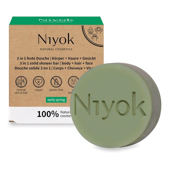 Niyok Savon solide douche 3-en-1 Early Spring 80 g