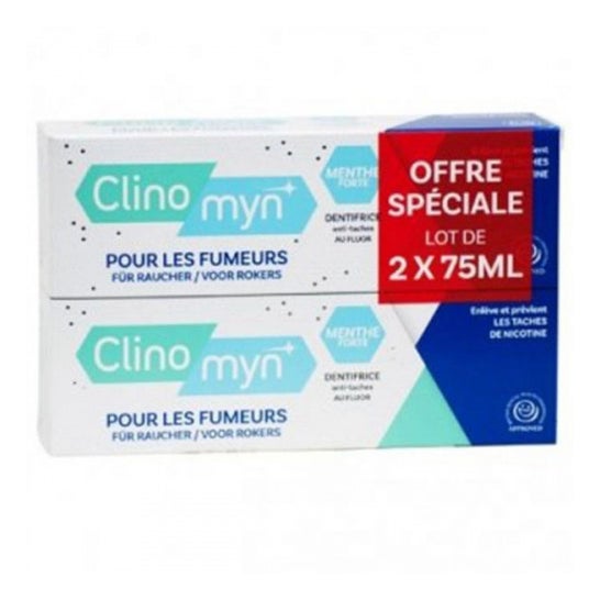 Clinomyn+ Dentifrice Spécial Fumeurs Menthe Forte 2x75ml