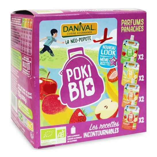 Danival Poki Bio Pack Smoothie Manzana Banana Mango Fresa 8x90g