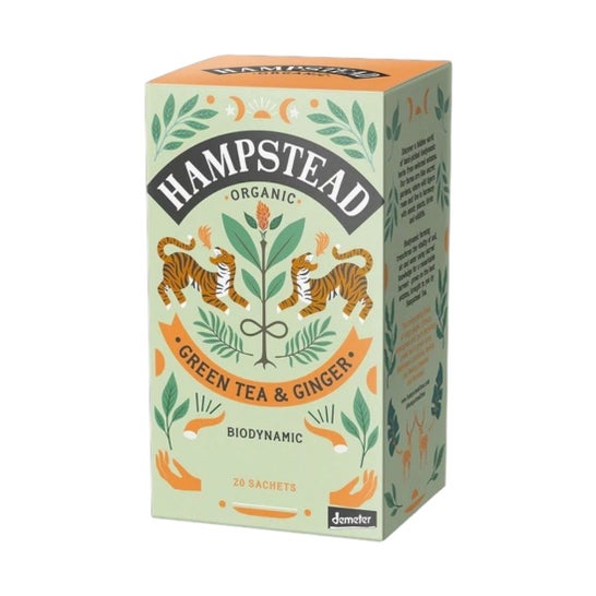 Hampstead Organic Green Tea & Ginger 20 Sachets