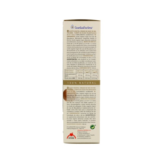 Huile de macadamia aux arômes essentiels 100ml