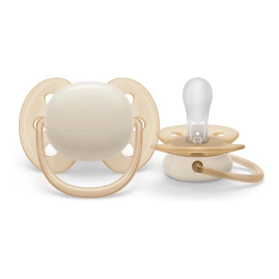 Philips Avent Ultra Soft Chupete 0-6M Beige/Verde 2uds Philips Avent Ultra Soft Chupete 0-6M Beige/Verde 2uds
