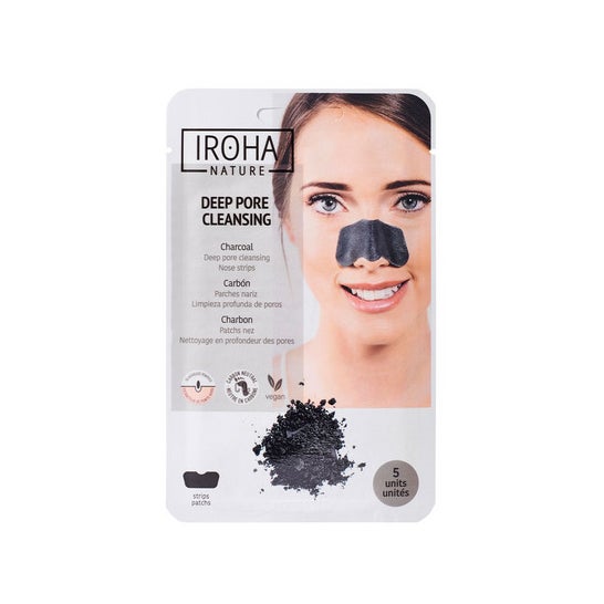 Iroha Nature Tiras Nariz Puntos Negros Carbón 5uds