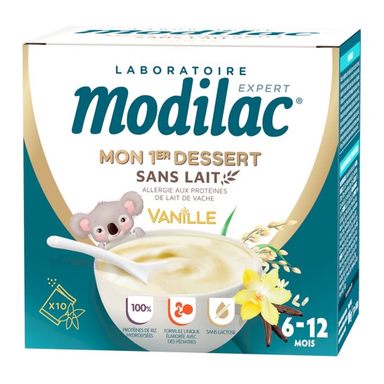 Modilac Mon 1er Dessert Sans Lait Vanille 6-12 Mois 10 Sachets