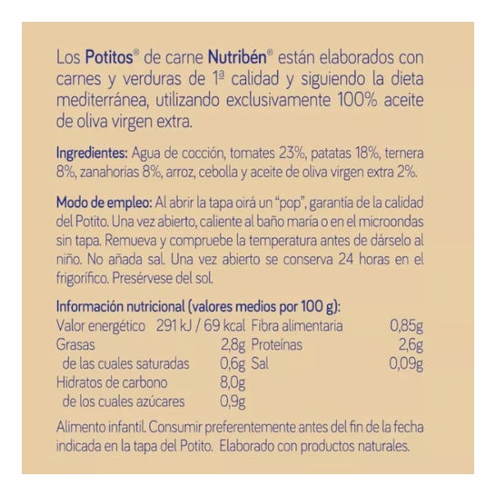 Nutriben Compote Bœuf avec Carottes 235g Nutriben Compote Bœuf avec Carottes 235g