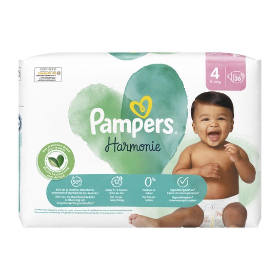 Pampers Couches Harmonie T4 9-14kg 36uts