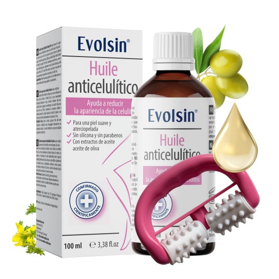 Evolsin Huile Anti-Cellulite 100ml + Rouleau de Massage