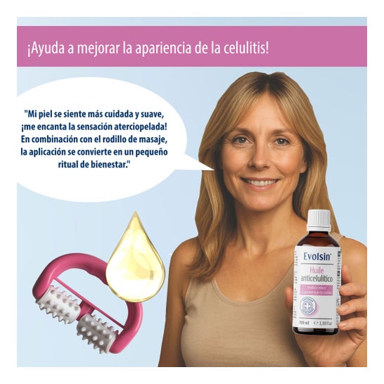 Evolsin Huile Anti-Cellulite 100ml + Rouleau de Massage