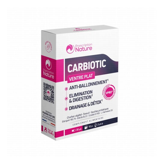 Prescription Nature Carbiotic Ventre Plat 30 Gélules