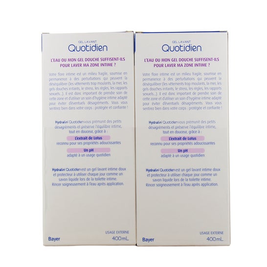 Hydralin Pack Gel lavant intime Quotidien 2x400 ml + 100 ml