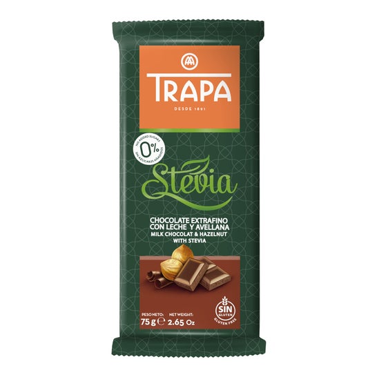 Trapa Chocolat au Lait avec Noisettes avec Stevia 75g