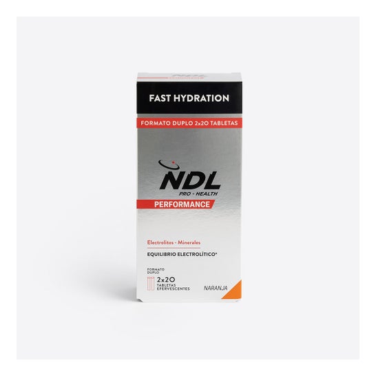 NDL Pro-Health tabletas efervescentes Hidratación Naranja 2x20uds