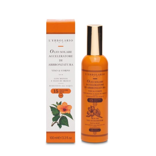 L’Erbolario Huile solaire accélératrice de bronzage SPF15 100 ml