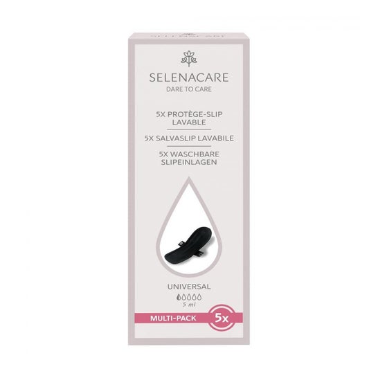 Selenacare Protège-slip Lavable Noir Taille Unique 5uts