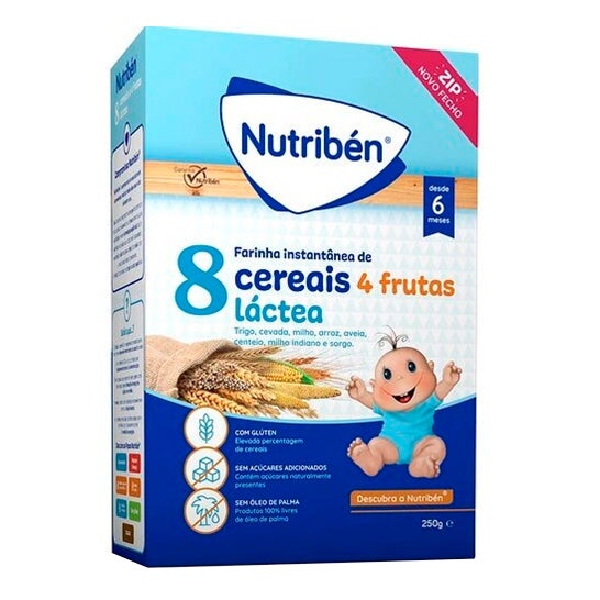 Nutriben 8 Céréales 4 Fruits Laitière avec Gluten 250g