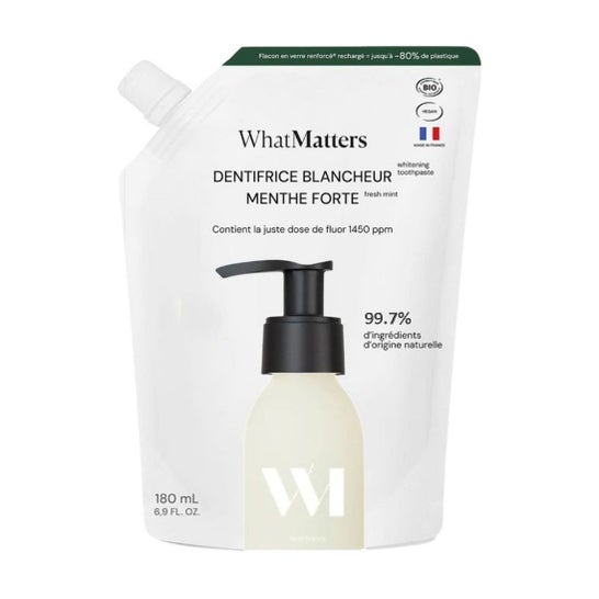WhatMATTERS Dentifrice Blancheur Menthe Forte 180 ml