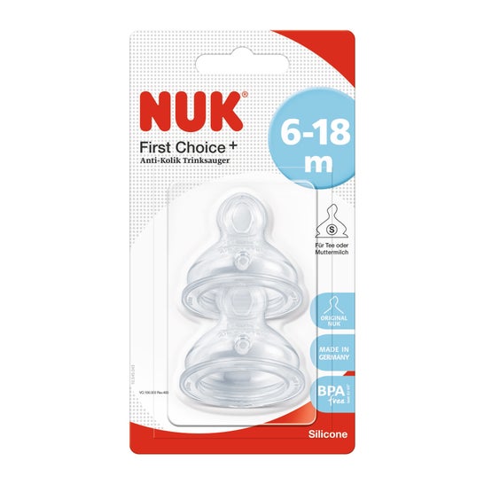 Mamelon en silicone Nuk Taille 2 trous S 1ud