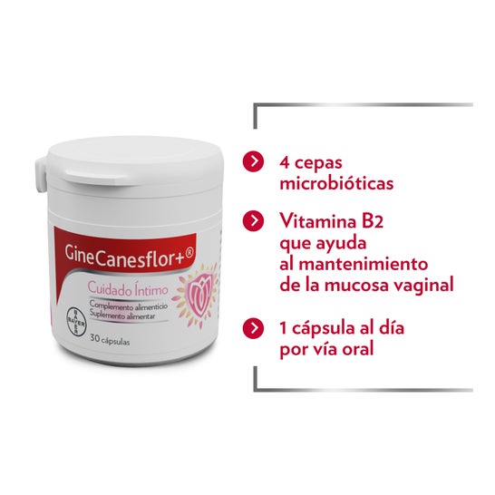 GineCanesflor+ Soin Intime Muqueuse Vaginale Équilibre Intime 30 Capsules