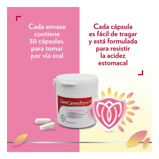 GineCanesflor+ Soin Intime Muqueuse Vaginale Équilibre Intime 30 Capsules