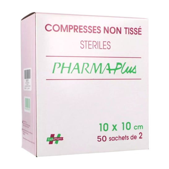 Pharmaplus Compresses Stériles Non Tissé 10x10cm 100uts