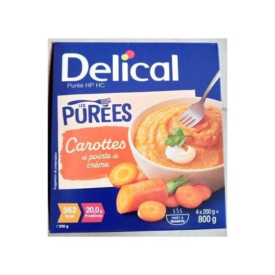 Delical Les Purées Carottes Et Pointe De Crème 4x200g
