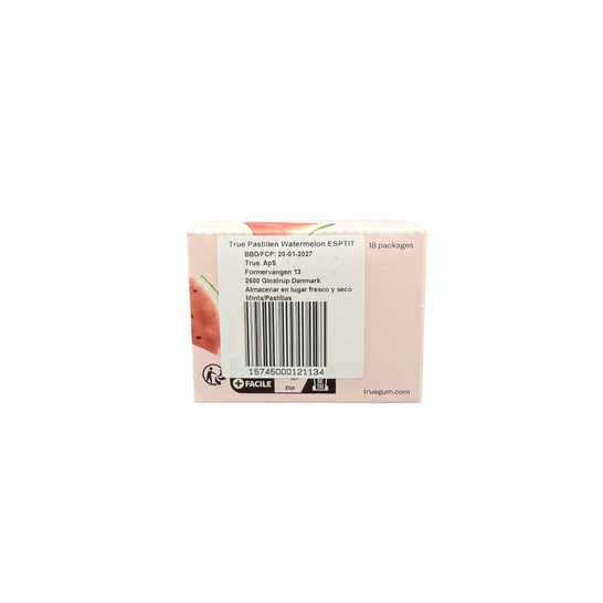 True Mints Bonbons Sans Sucre Pastèque 18x13 g