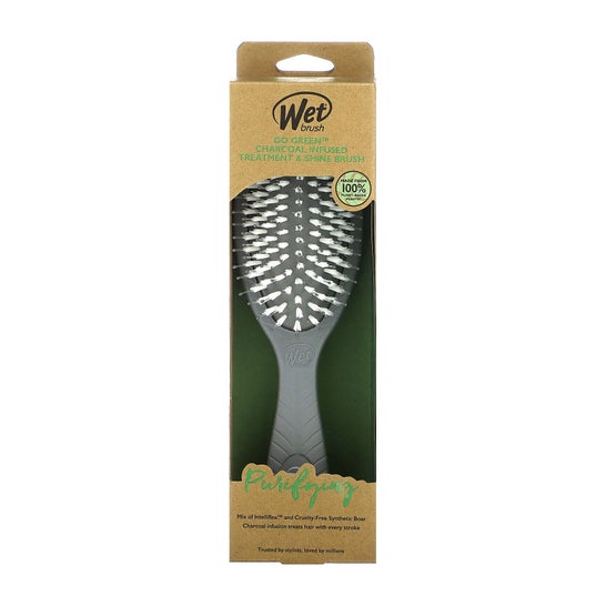 Wet Brush Go Green Treatment & Shine Brush Charcoal 1ut