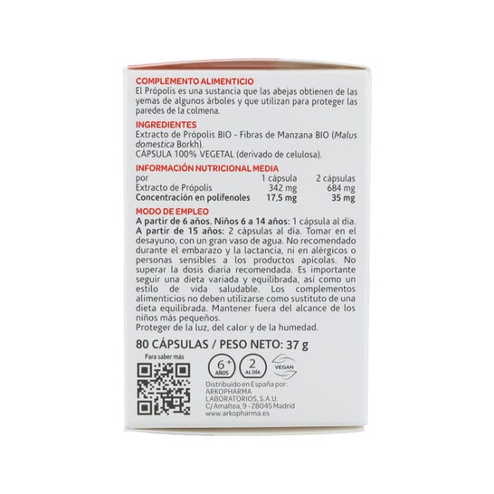 Arkopharma Arkogélules Propolis Bio 80capsules