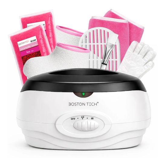 Boston Tech ParaffinLux Bain de Paraffine pour Mains 3L Noir Avec Cire