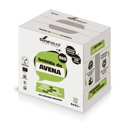 Lait d'avoine biologique naturel Soria 6x1000ml