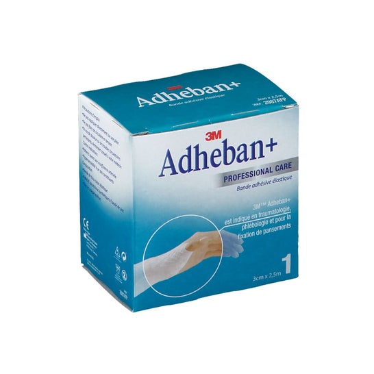 ADHEBAN PLUS BANDE ADHESIVE ELASTIQUE 3cm X 2.5cm 3M