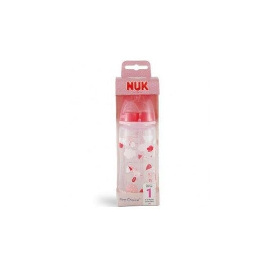 Nuk™ premier choix coton party rose tétine silicone rose flacon tétine 0-6 mois 300ml 1ud