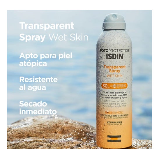 Fotoprotector ISDIN® Transparent Spray Wet Skin SPF30 250 ml