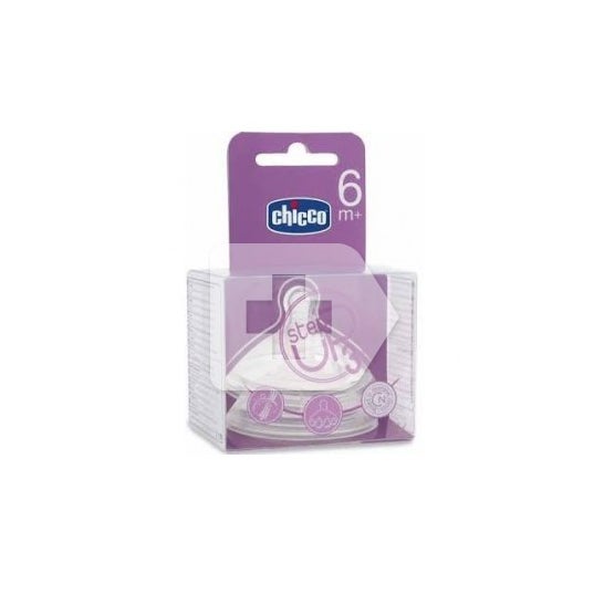 Chicco™ Step Up 3 mamelon en silicone à large bouche à débit rapide 2 Unités